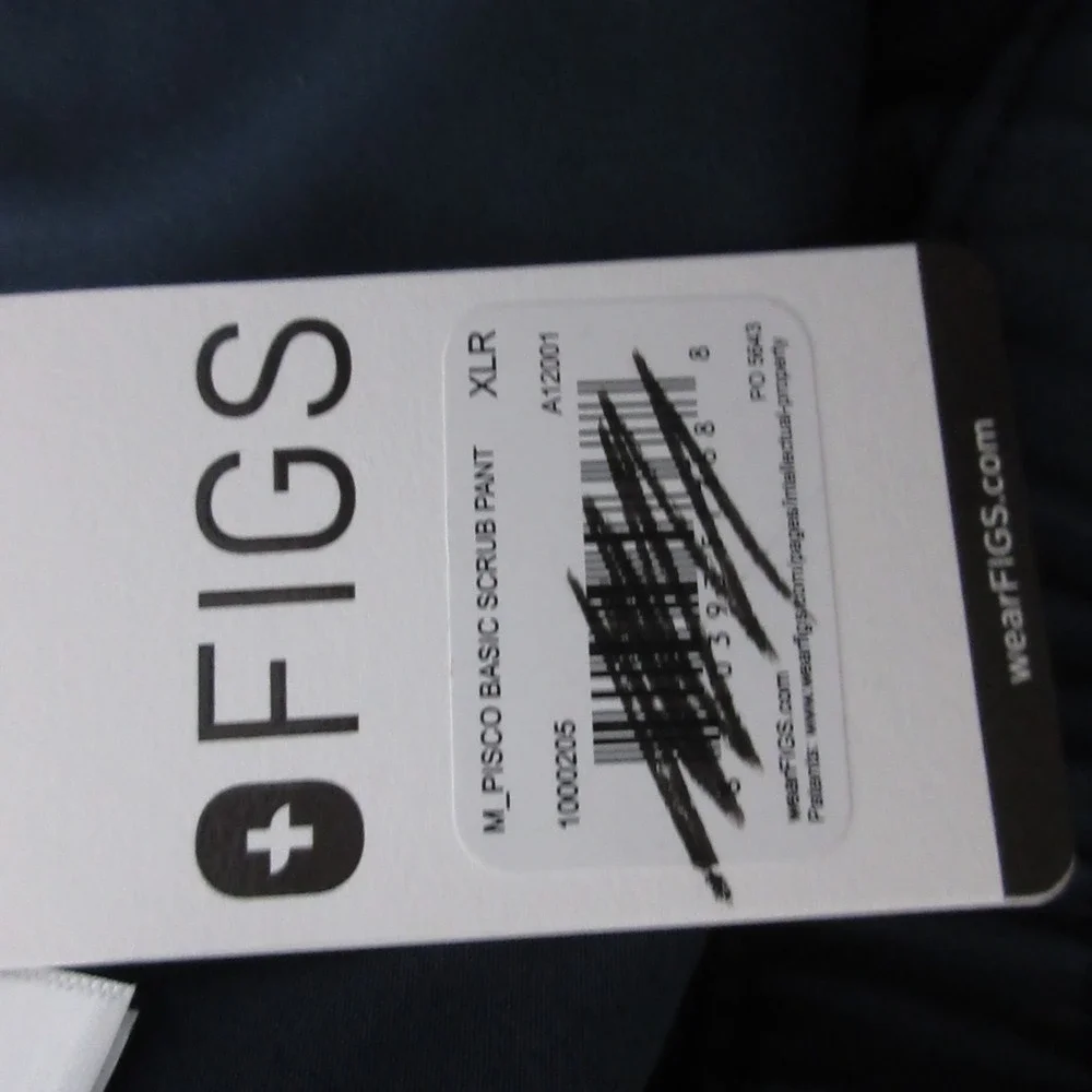 Figs Scrub Pants‎ Men XL Pisco Basic Blue Straight Leg Medical Drawsting NWT